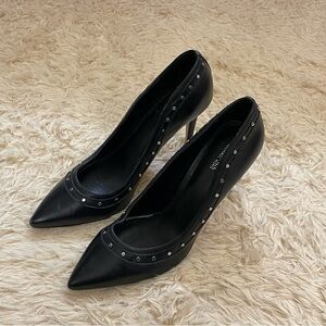 MICHAEL Michael Kors Black Studded Pointed-Toe Pumps